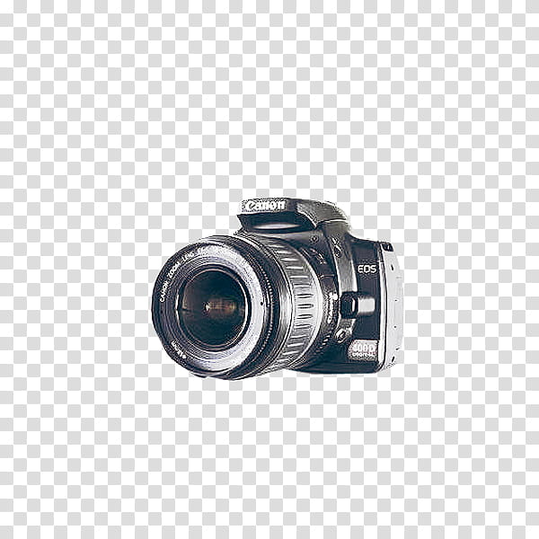 Cameras, black Canon EOS DSLR camera transparent background PNG clipart