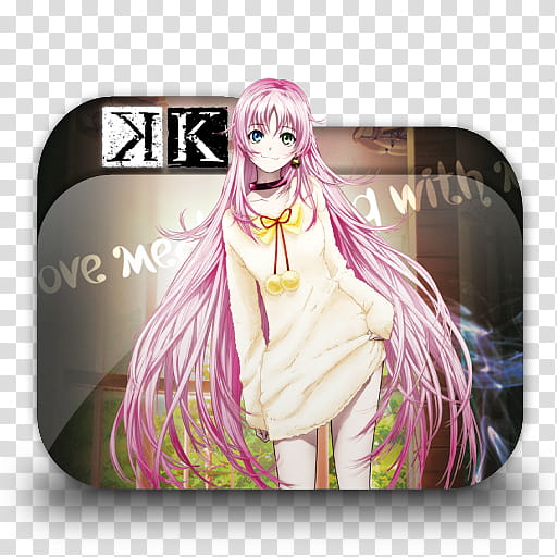K Anime Project Anime Folder Icon, pink haired female anime character transparent background PNG clipart