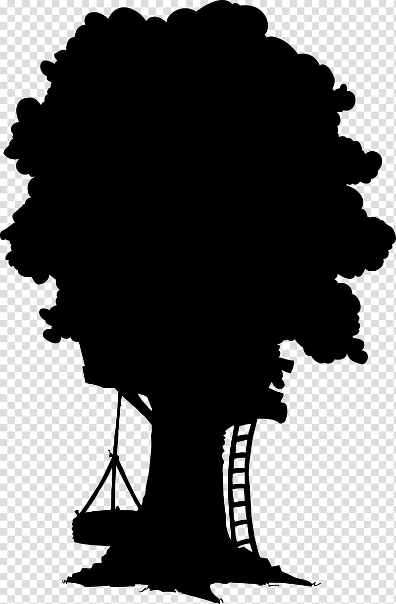 Silhouette Tree, Tree House, Cartoon, Magic Tree House, Child, Blackandwhite transparent background PNG clipart