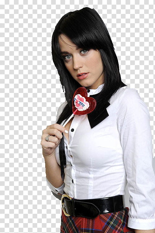 Katy perry Sorpresa D, woman in white dress shirt and red plaid skirt transparent background PNG clipart