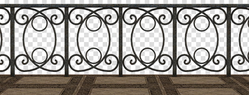 UNRESTRICTED Balcony Railing, black scrolled metal balustrade transparent background PNG clipart