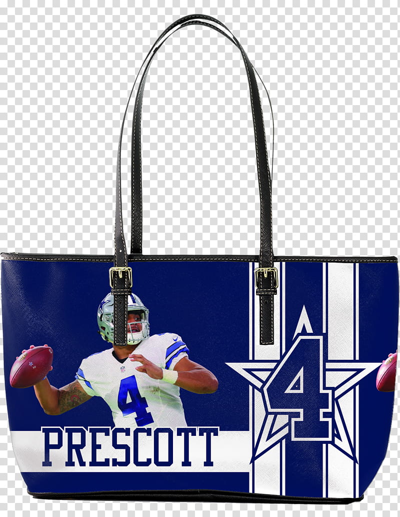 Tote Bag Handbag, Shoulder Bag M, Dallas Cowboys, Blue, Cobalt Blue, Frosting Icing, Jersey, Dak Prescott transparent background PNG clipart