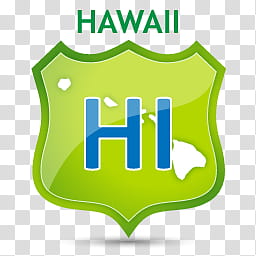 US State Icons, HAWAII, green and blue Hawaii road sign transparent background PNG clipart