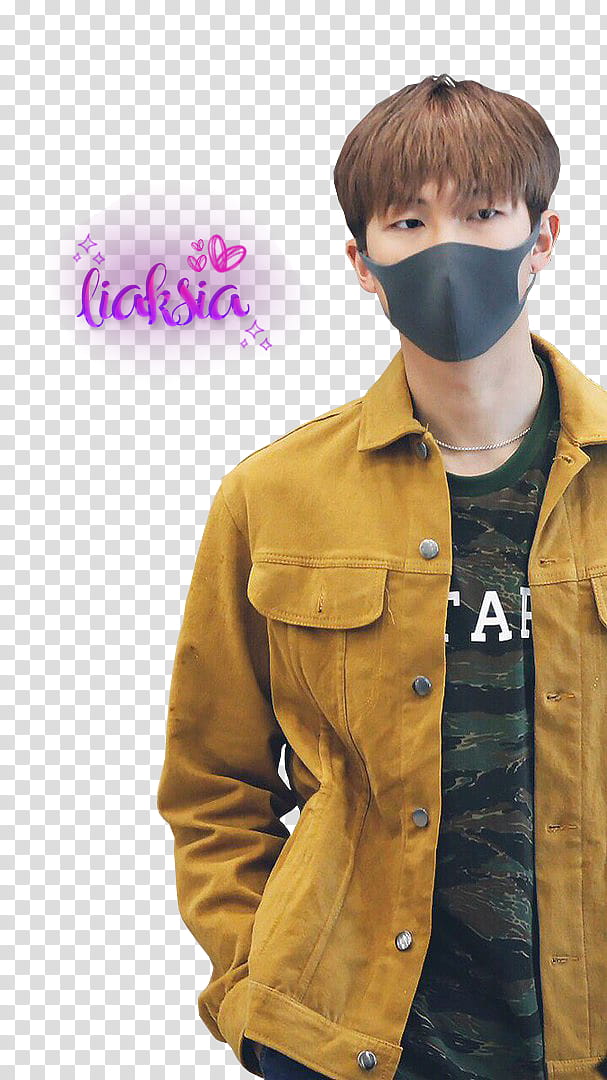 BTS Namjoon, man wearing yellow jacket transparent background PNG clipart