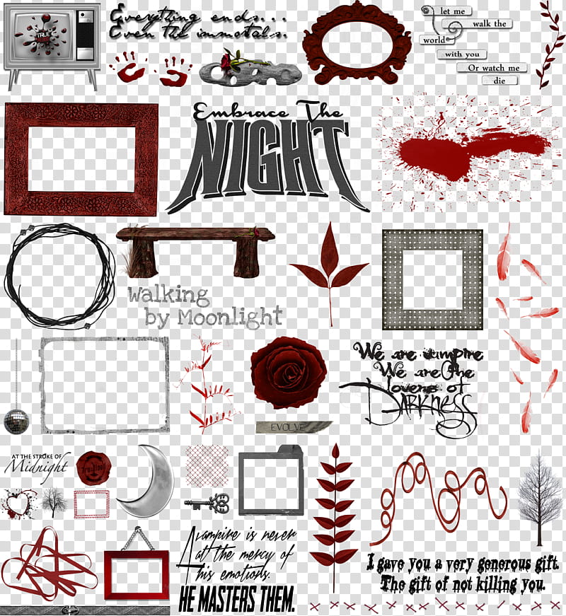 True Blood Vampire Word Art Clear Cut , assorted-color borders illustration transparent background PNG clipart