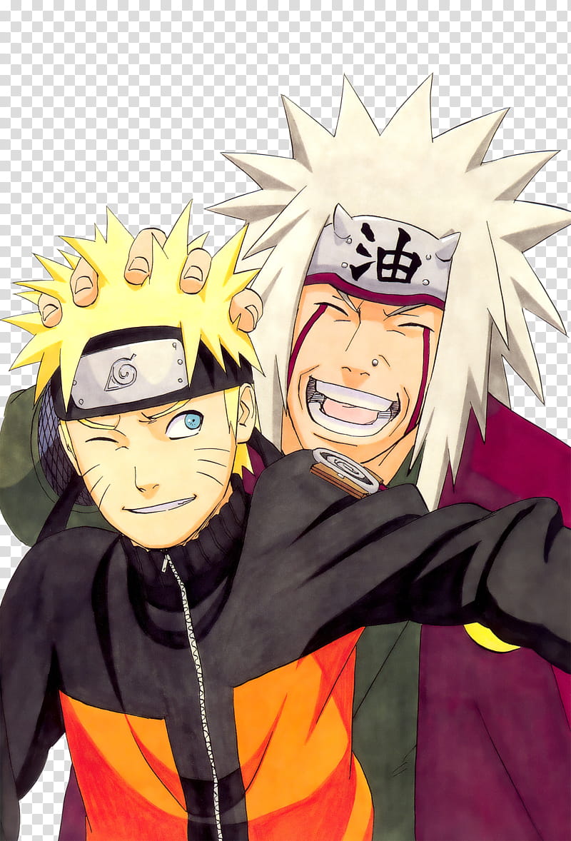 Render Naruto and Jiraya Sensei HD, smiling Jeremiah holding Naruto's head illustration transparent background PNG clipart