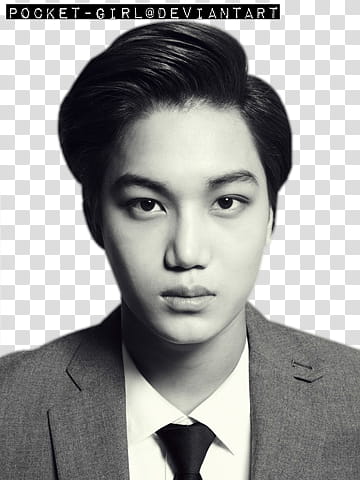 EXO Kiss and Hug Render , grayscale man wearing formal coat transparent background PNG clipart