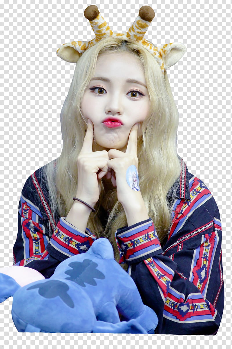 JinSoul LOONA, woman pointing her cheek transparent background PNG clipart