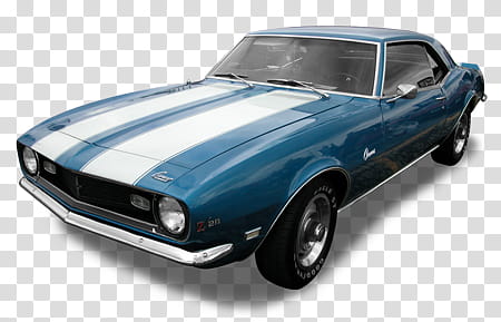 Muscle car, blue and white coupe illustration transparent background PNG clipart