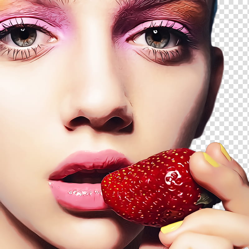 Strawberry, Watercolor, Paint, Wet Ink, Lip, Face, Skin, Beauty transparent background PNG clipart