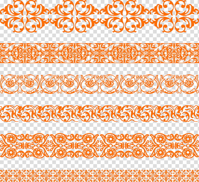 orange classic pattern border transparent background PNG clipart
