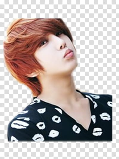 Recursos de ChiHoon y Shin Yeong, man wearing black and white kiss mark print V-neck shirt transparent background PNG clipart