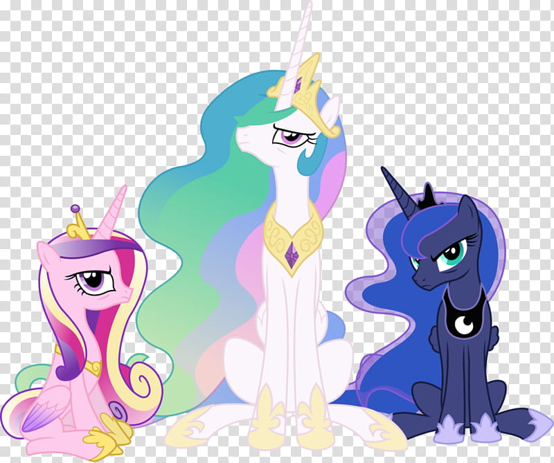 Cranky Princesses, three assorted My Little Pony characters illustration transparent background PNG clipart