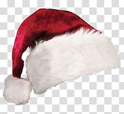 XMAS HATS, red and white Santa hat transparent background PNG clipart