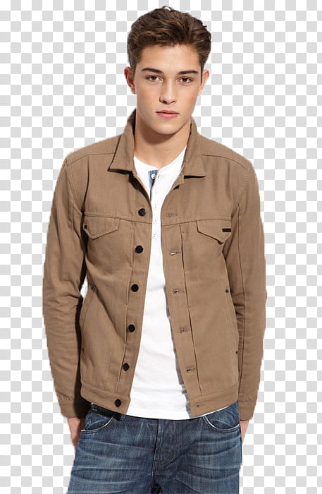 Francisco Lachowski, men's brown button up jacket transparent background PNG clipart