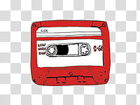 , red and white cassette tape illustration transparent background PNG clipart