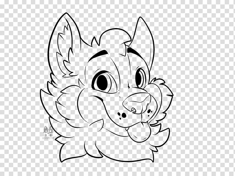 Canine head lineart base FREE TO USE transparent background PNG clipart