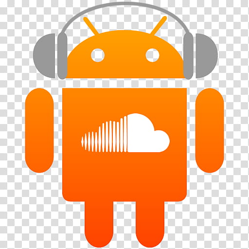 SoundCloud for Android Logo, Android with headphones illustration transparent background PNG clipart