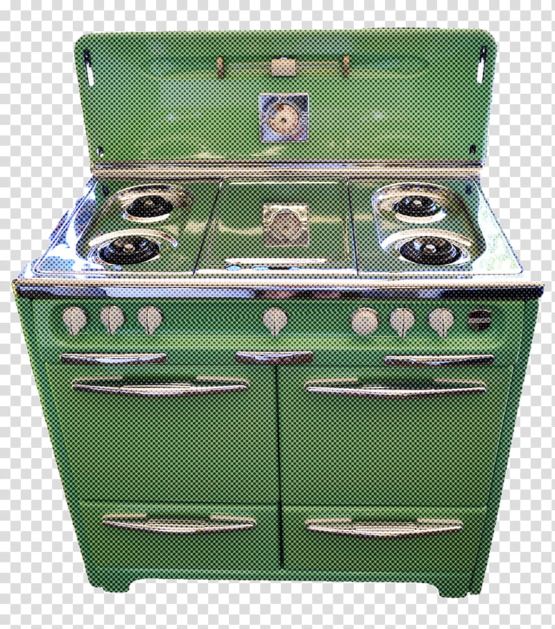 green gas stove drawer kitchen stove stove, Furniture, Machine, Kitchen Appliance transparent background PNG clipart