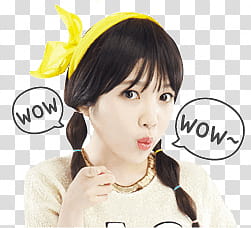 Red Velvet joy kakao talk emoji, woman wearing yellow crew-neck top transparent background PNG clipart