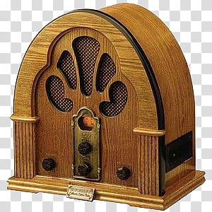Vintage, brown cathedral radio transparent background PNG clipart