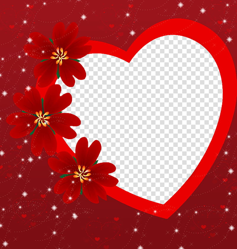 Frame Valentine Day, red heart frame transparent background PNG clipart
