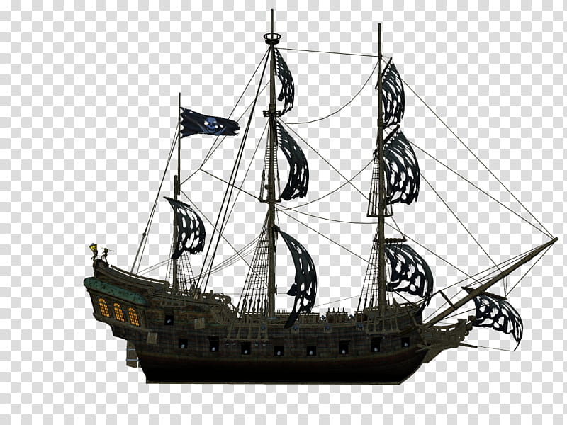 Pirate Ship A L, black and gray ship transparent background PNG clipart