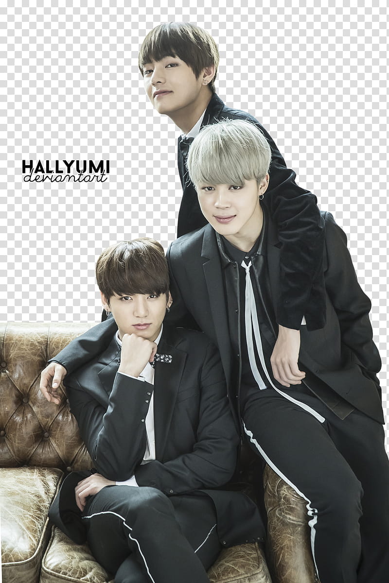 BTS, three men leaning each other transparent background PNG clipart
