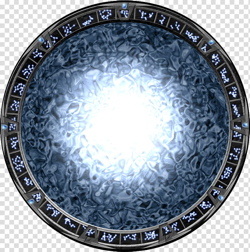 Stargate, round gray decorative plate transparent background PNG clipart