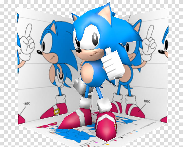 Low Poly Classic Sonic, Sonic the Hedgehog illustration transparent background PNG clipart