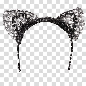 I feel like a princess I, gray and black cat ear headband transparent background PNG clipart