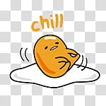 Gudetama, chill text overlay transparent background PNG clipart