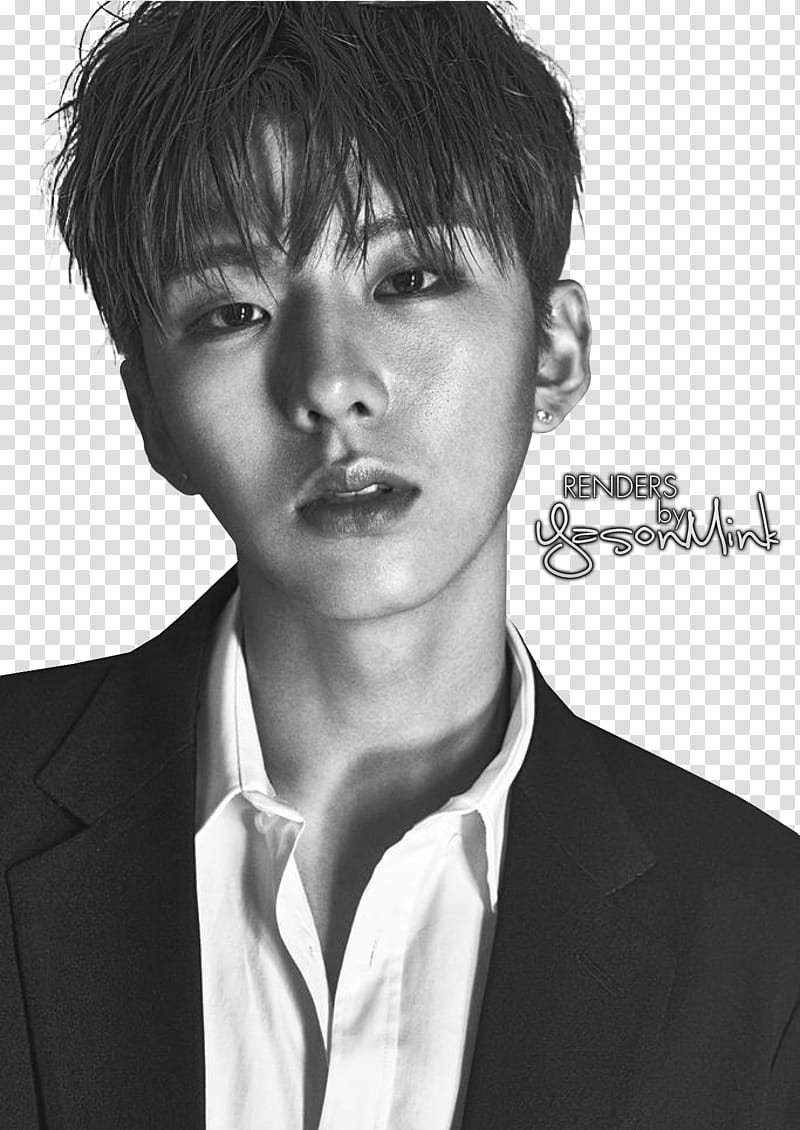 Kihyun of MONSTA X, man in black suit transparent background PNG clipart