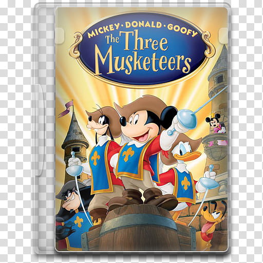 Movie Icon Mega , Mickey, Donald, Goofy, The Three Musketeers, Mickey, Donald, and Goofy The Three Musketeers DVD case transparent background PNG clipart