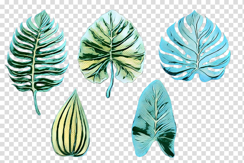 pop art retro vintage, Leaf, Turquoise, Green, Feather, Teal, Plant, Vascular Plant transparent background PNG clipart