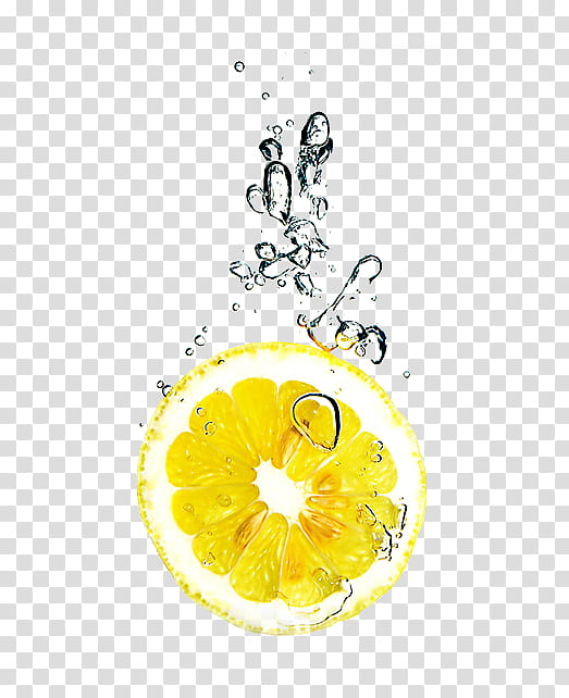Lemon, lemon slice in water transparent background PNG clipart