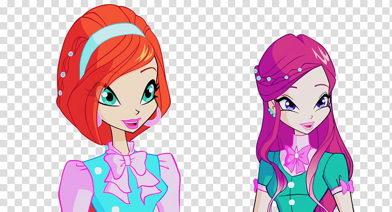 Bloom and Roxy Winx transparent background PNG clipart