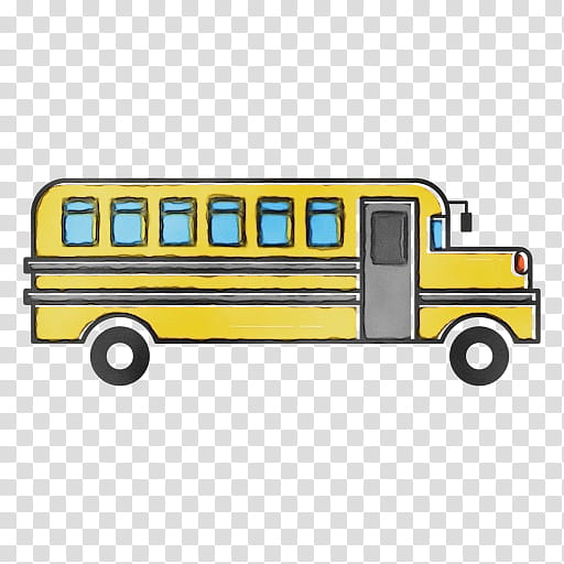 School bus, Watercolor, Paint, Wet Ink, Land Vehicle, Motor Vehicle, Mode Of Transport, Yellow transparent background PNG clipart
