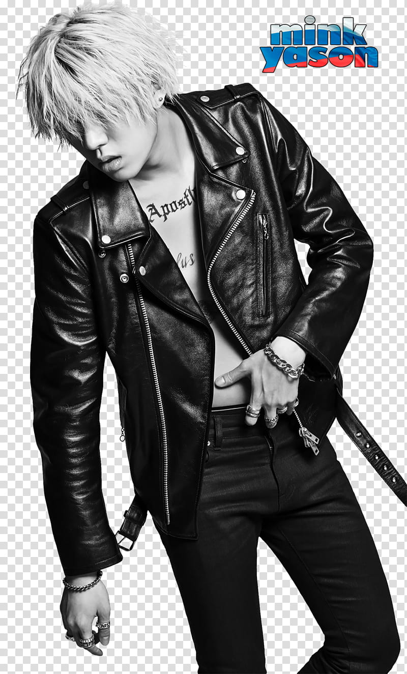 Renders with Zico of Block B, men's black leather jacket transparent background PNG clipart