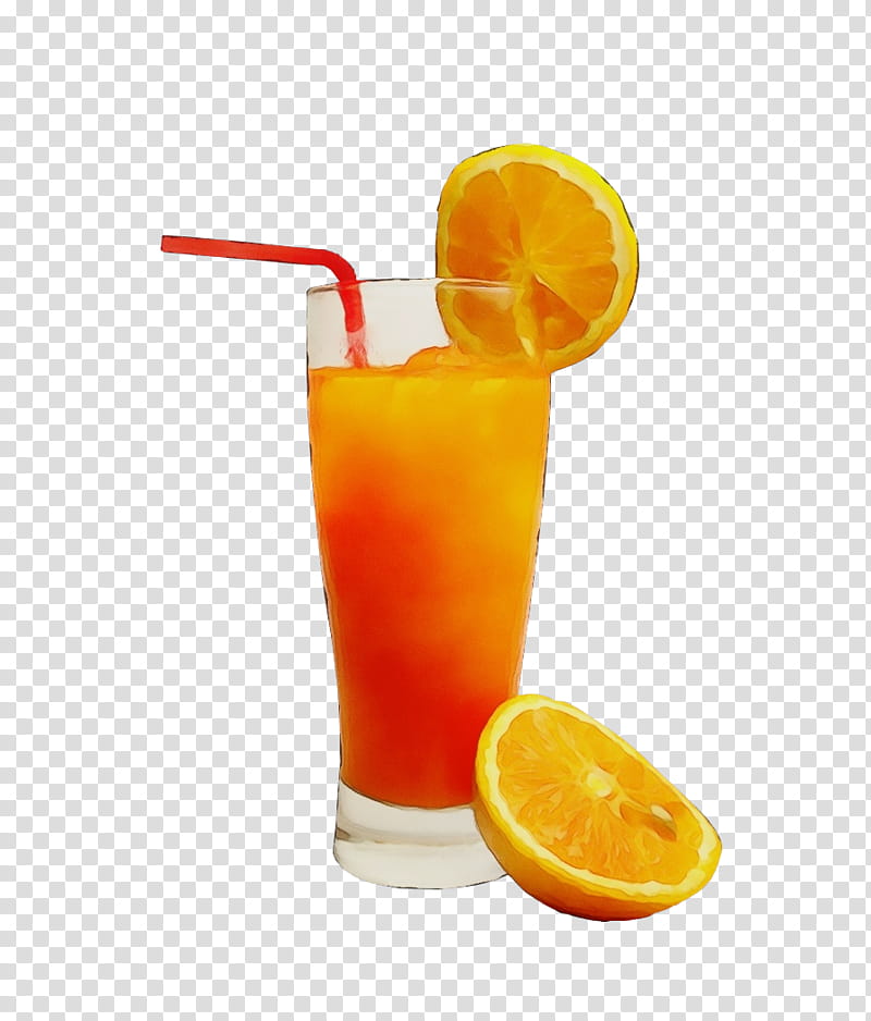 orange drink juice drink rum swizzle planter's punch, Watercolor, Paint, Wet Ink, Fuzzy Navel, Orange Juice, Orange Soft Drink, Cocktail Garnish transparent background PNG clipart
