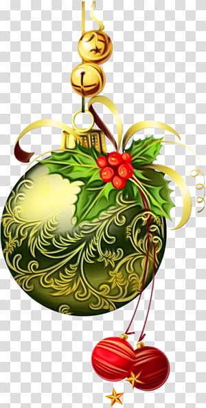 Christmas ornament, Watercolor, Paint, Wet Ink, Holiday Ornament, Holly, Plant, Christmas Decoration transparent background PNG clipart thumbnail