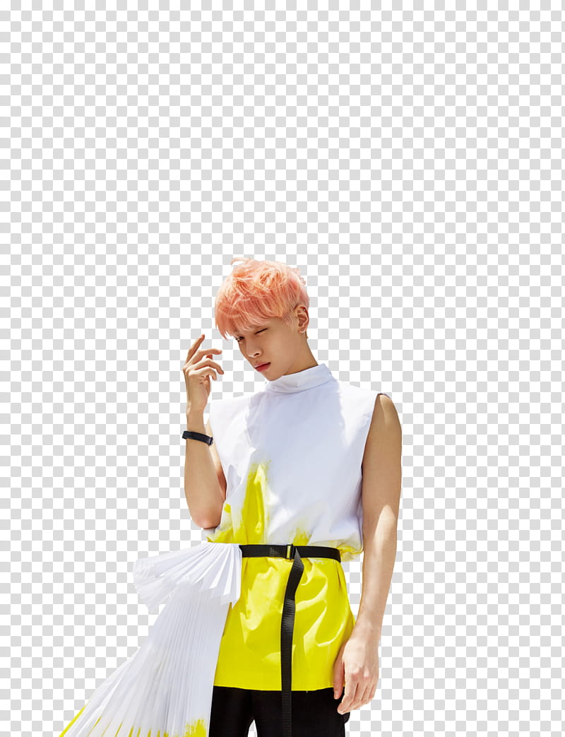 SHINee Jonghyun , man in white sleeveless shirt transparent background PNG clipart