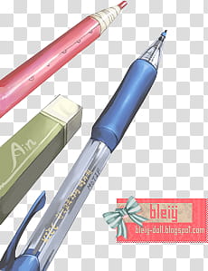 Object School, red and blue pen transparent background PNG clipart