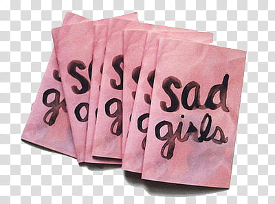 Aesthetic, pink and black sad girls paper lot transparent background PNG clipart