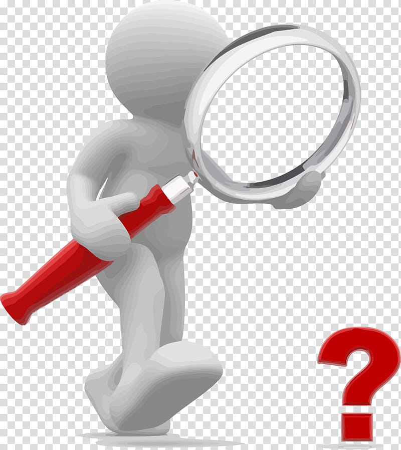 Magnifying glass, Question Mark, Cartoon transparent background PNG clipart