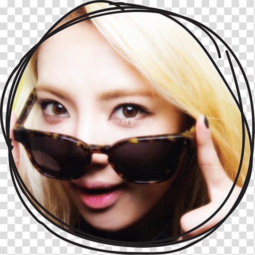 Hyoyeon IGAB Circle Lines Folder Icon , Hyoyeon , woman wearing brown framed sunglasses transparent background PNG clipart