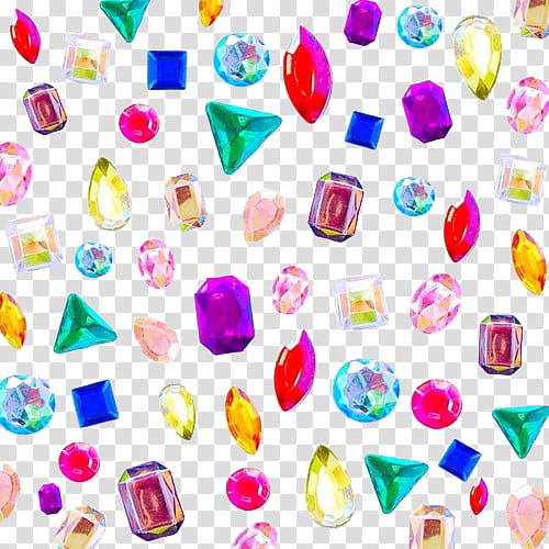 Full, assorted-color jeweled lot transparent background PNG clipart