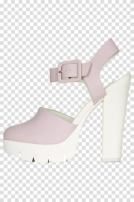 unpaired pink and white block heeled sandal transparent background PNG clipart