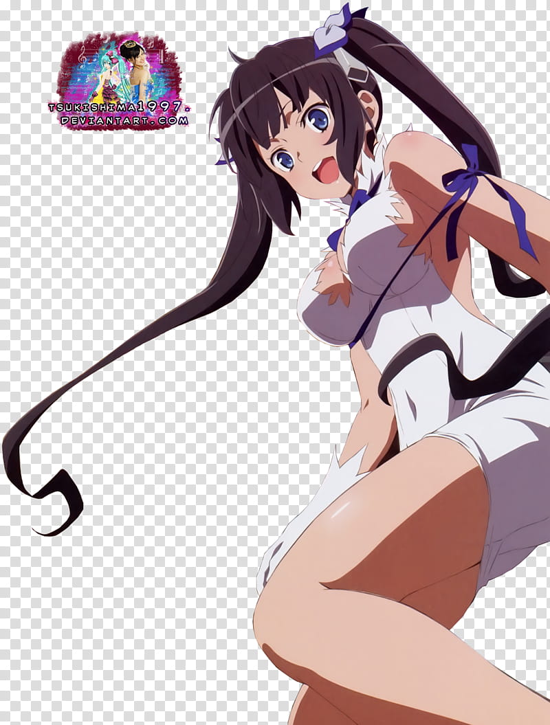Danmachi Hestia Render, woman wears white dress anime character illustration transparent background PNG clipart