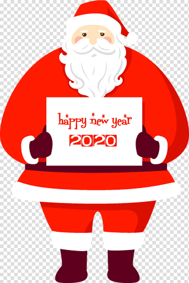 happy new year 2020 santa, Santa Claus, Cartoon, Fictional Character, Christmas , Christmas Eve transparent background PNG clipart
